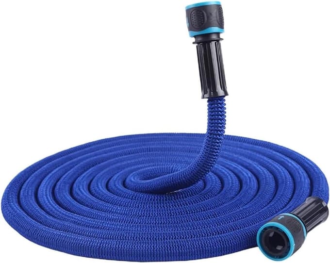 Tuinslang Flexibel - Waterslang Intrekbaar - Buiten Water Geven - Ruimtebesparend Ontwerp - 15 Meter - Blauw