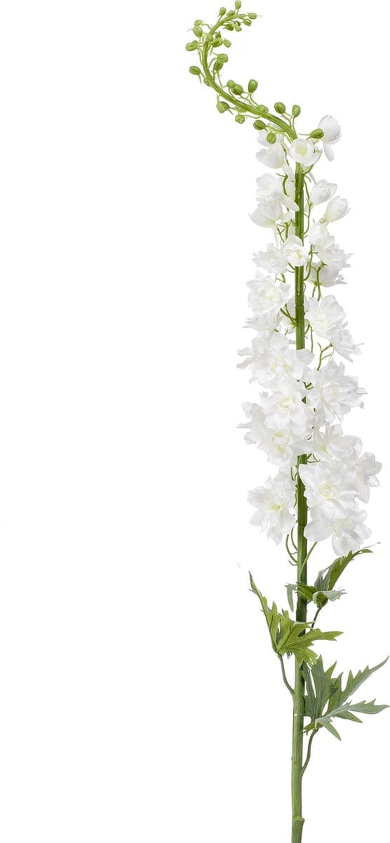 Emerald - Kunstbloem Ridderspoor XL 130cm wit - Kunstplant voor binnen