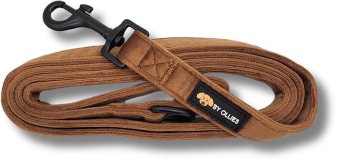 By Ollies Hondenriem velvet Caramel - Maat M (2 x 152cm)