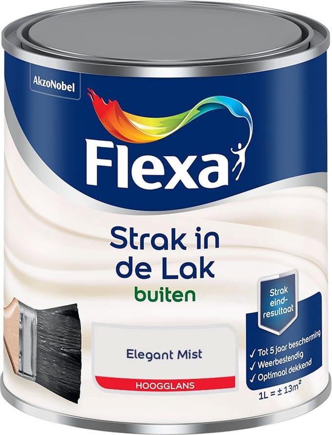 Flexa - Strak In De Lak Buitenlak Hoogglans - Elegant Mist - Mengverf - 1 L