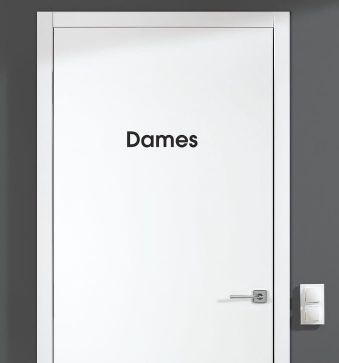Deursticker - Dames - Zwart 13x3