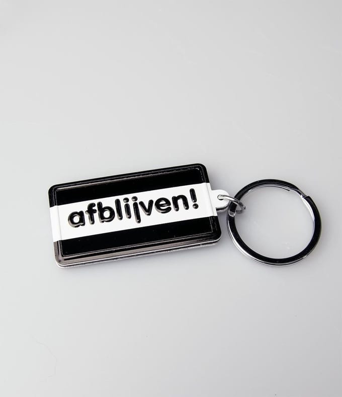 Sleutelhanger Black&White "Afblijven!"
