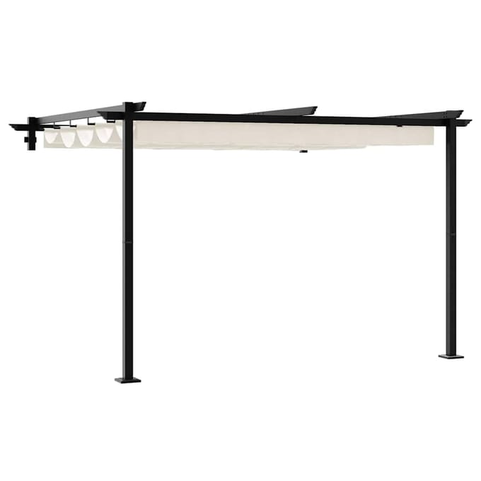 vidaXL - Prieel - 300 - x - 300 - x - 200 - cm - Crèmekleurig - Polyester