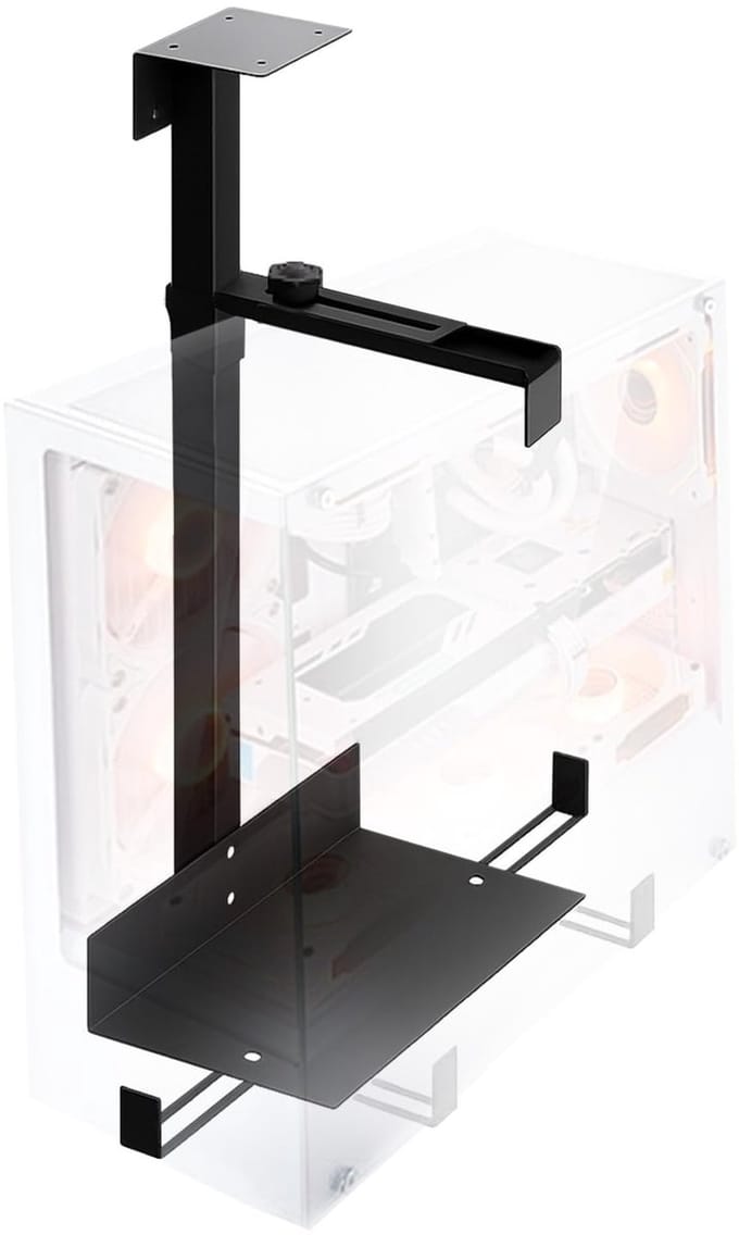 Unyqoos® Verstelbare PC houder voor onder bureau met stevige stalen constructie