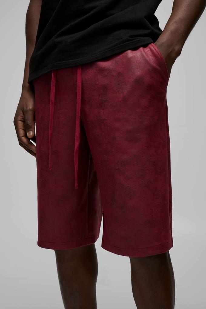 Antieke Suedette Jorts met elastische tailleband | Red | Size Large