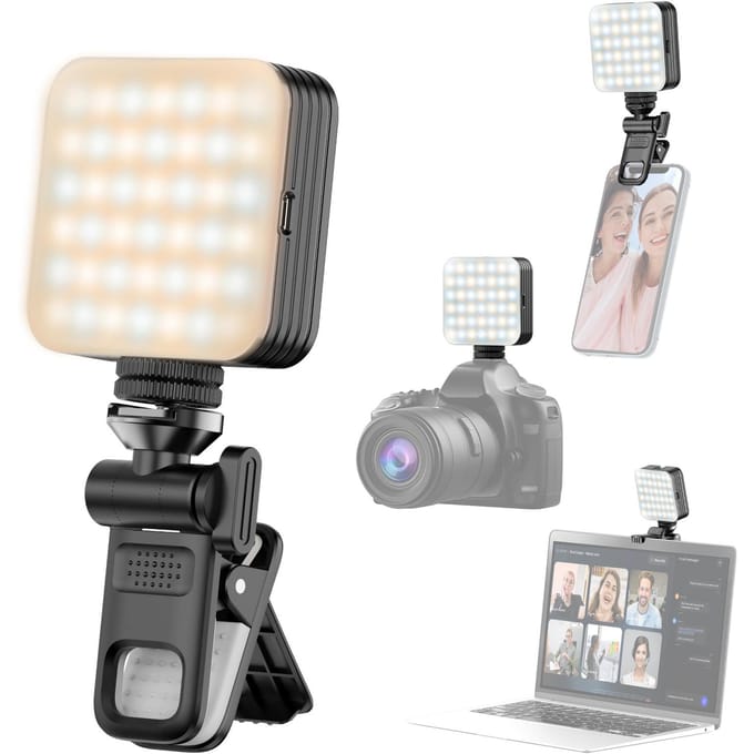 Mini LED Invullicht LED Videolicht 2500K-9000K Dimbare Videoconferentieverlichting voor Computer Tablet zwart