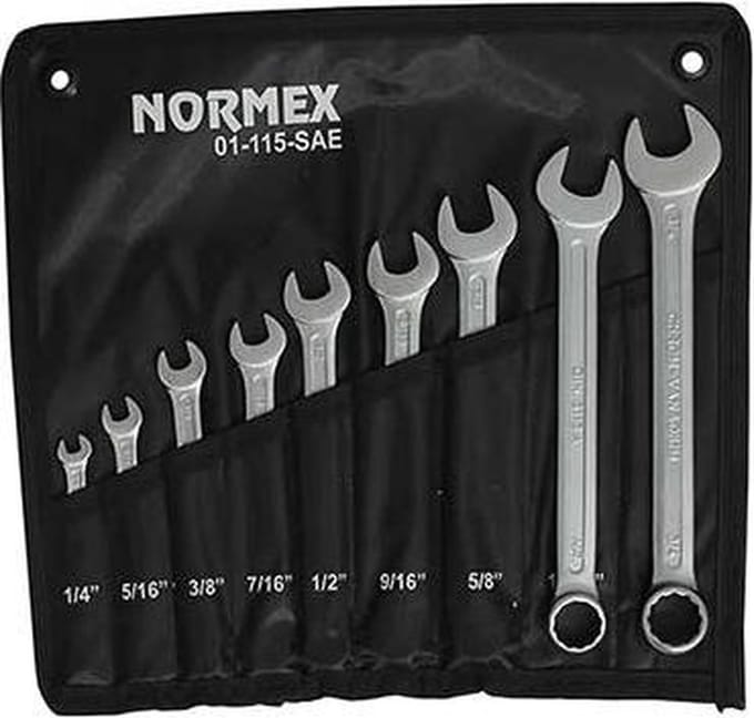 Steek- ringsleutelset (engels/ inch) 9 delig Normex 01-115-SAE