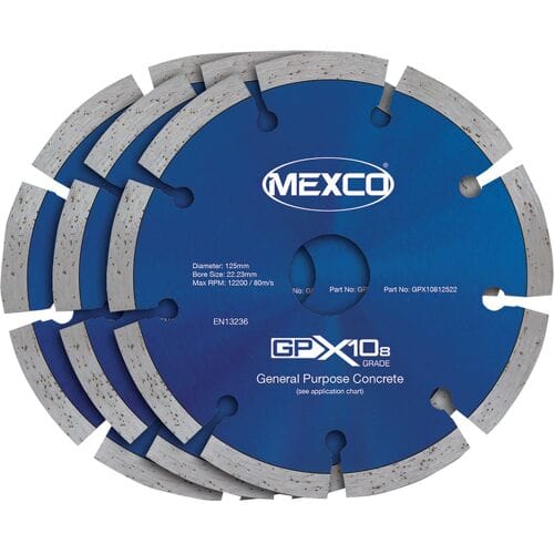 Mexco diamantschijven universeel 125x22,2mm (3 Stuks)