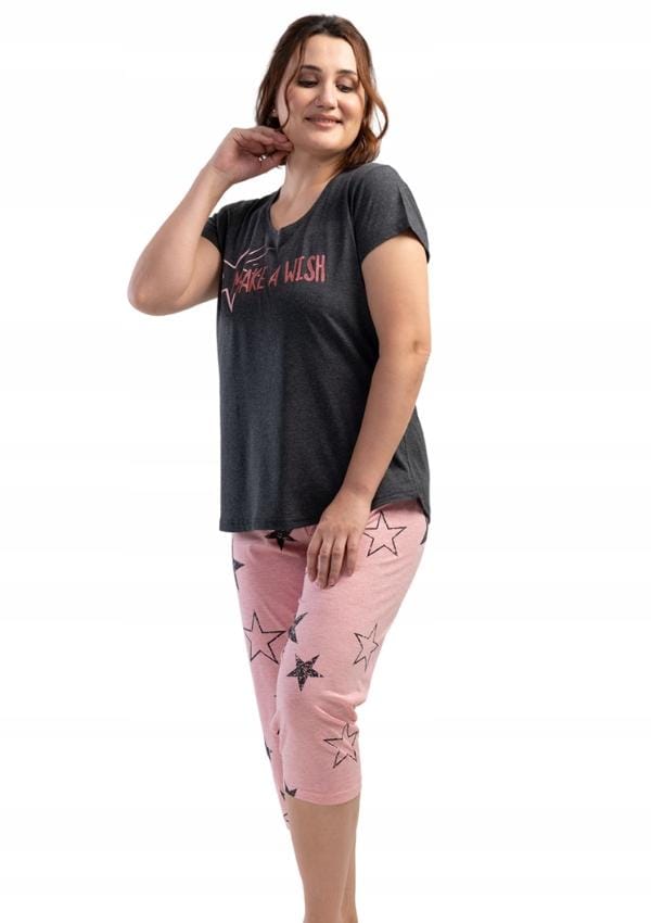 Pyjama pour Femme Vienetta Coton +Taille 4XL 56 58 black