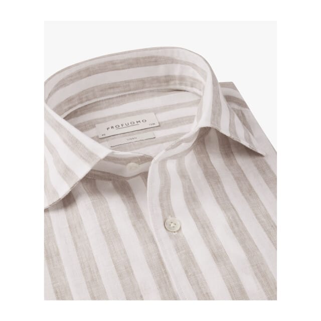 Profuomo Ppxh10019 Lange Mouw Overhemden Beige Ppxh10019
