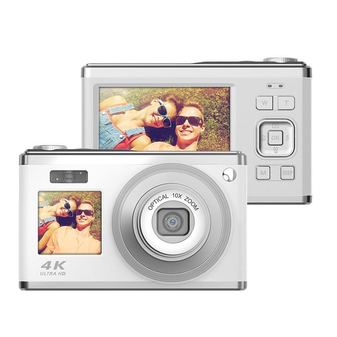 Andoer 2,88-inch draagbare digitale camera Compactcamera 60MP 4K Ultra HD 16X Zoom Autofocus wit