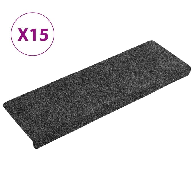 vidaXL - Trapmatten - zelfklevend - 15 - stuks - 65x21x4 - cm - donkergrijs