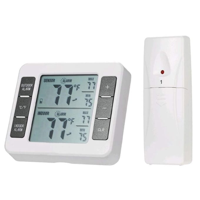 VHV Draadloze Digitale Koelkast Thermometer met Min/Max Alarm en 1 Sensoren