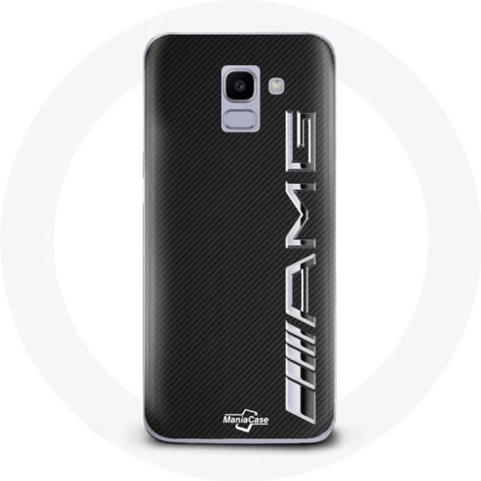 Coque pour Samsung Galaxy A8 2018 Amg Logo Carbone Texture