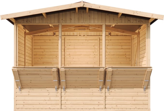 Timbela M150A - Houten marktkraam - 6 m² -263x336xH232 cm