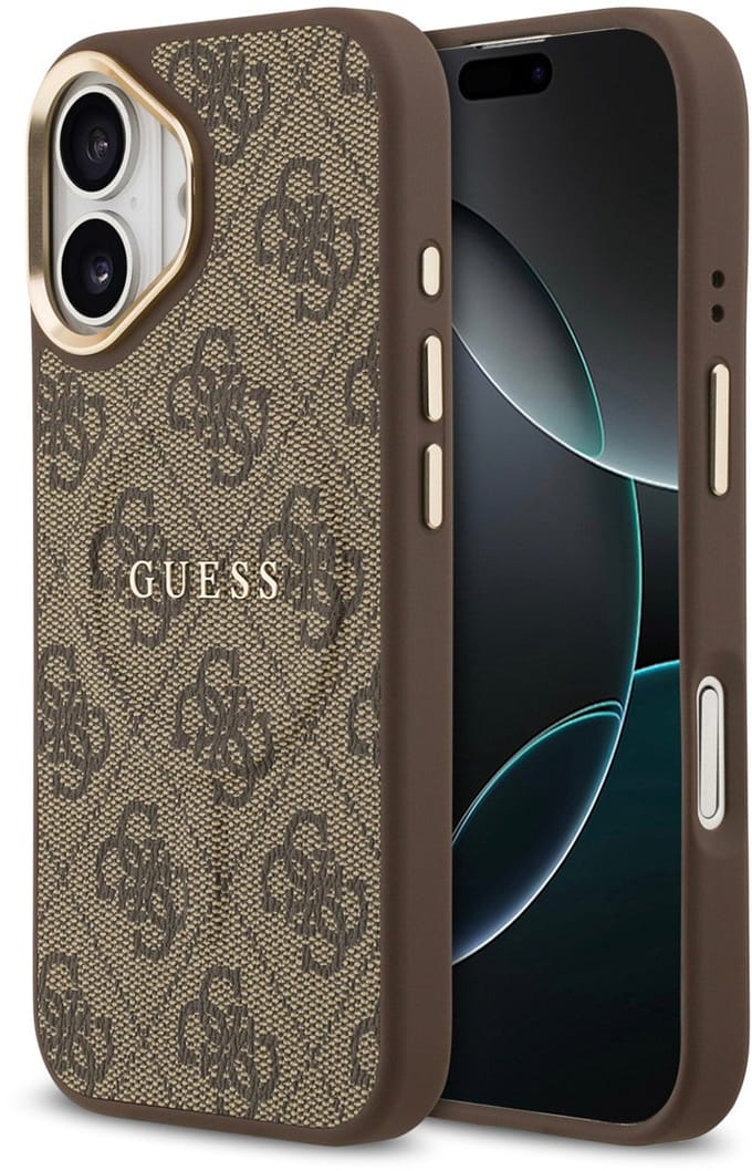 Guess Back Cover - iPhone 17 - Bruin - PU Leather - Magsafe - 4G Classic Logo