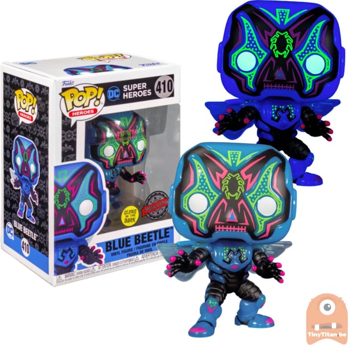 Funko Pop #410 DC Comics - Blue Beetle Dia de los Muertos Glow in the Dark