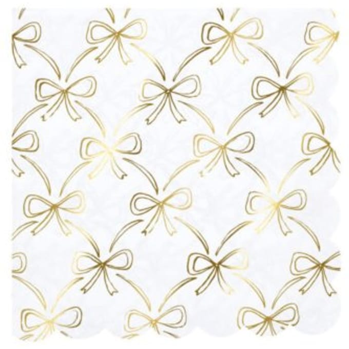Meri meri kerst grote servetten gouden strik