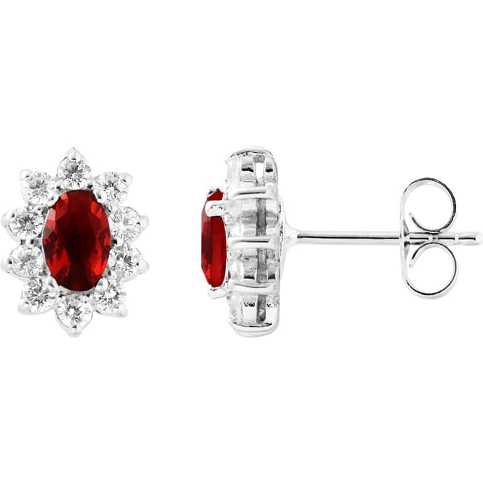 Oorbellen "Ruby" zilveren sieraden 925 - Kate
