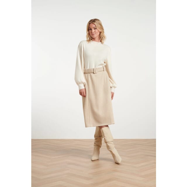 Smashed Lemon Midi rok van geweven stof met visgraatstructuur |