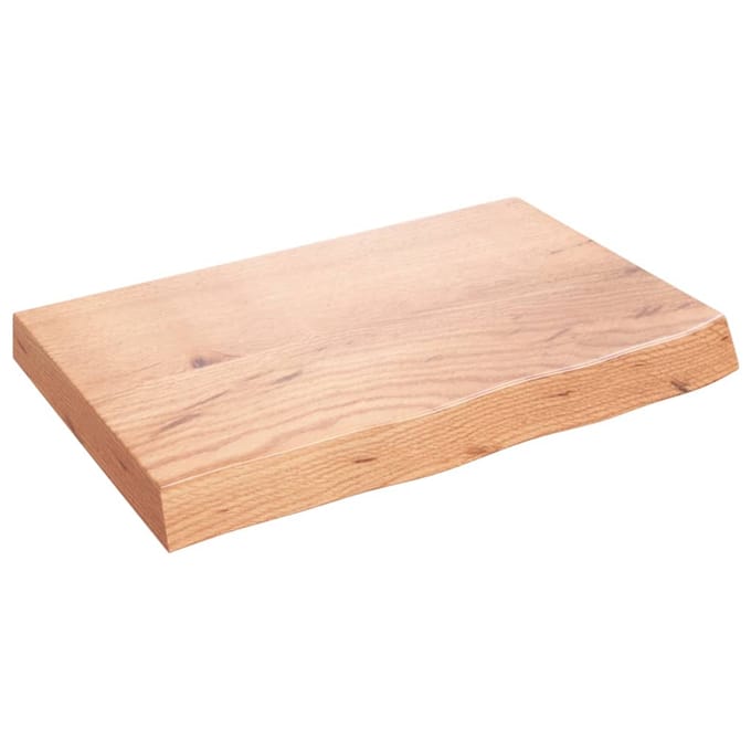 vidaXL - Wastafelblad - 60x40x(2-6) - cm - behandeld - massief - hout - lichtbruin