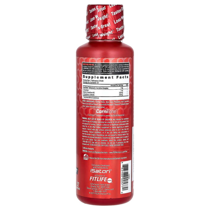 Isatori, L-Carnitine LS3 1500, Blauwe Framboos, 16 fl oz (480 ml)