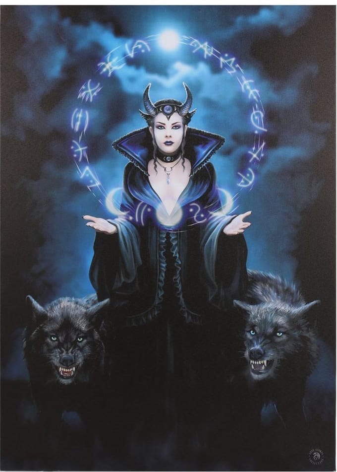 Something Different Canvas afbeelding 50x70cm Moon Witch by Anne Stokes Multicolours