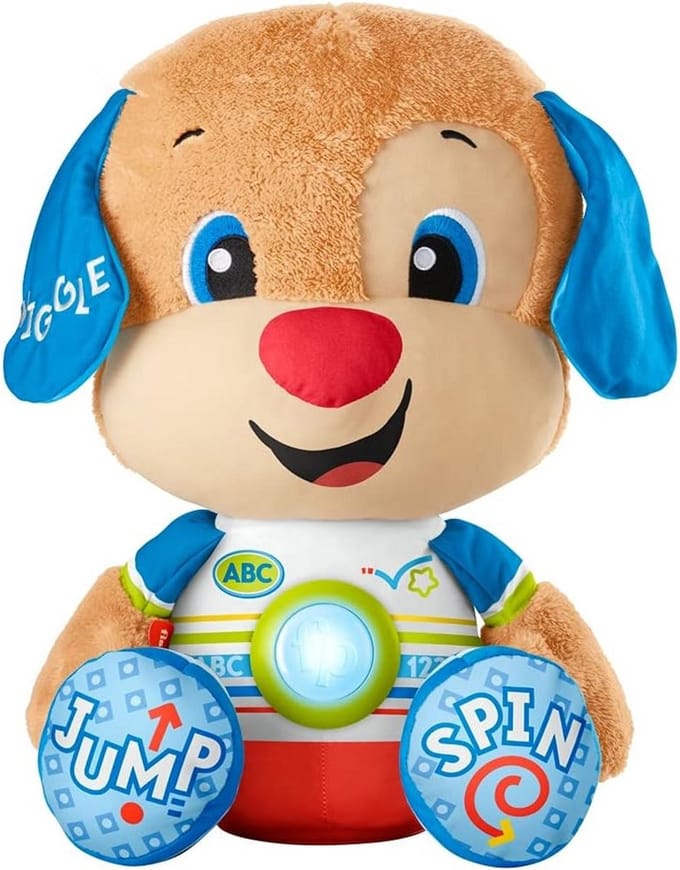 Grote Knuffel Puppy - Zachte Pluche - Kind Ontwikkeling - Twee Leerniveaus - 660 Gram - Multicolor