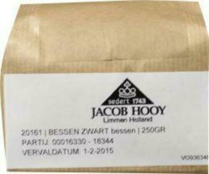 Jacob Hooy Bessen zwart 250 Gram