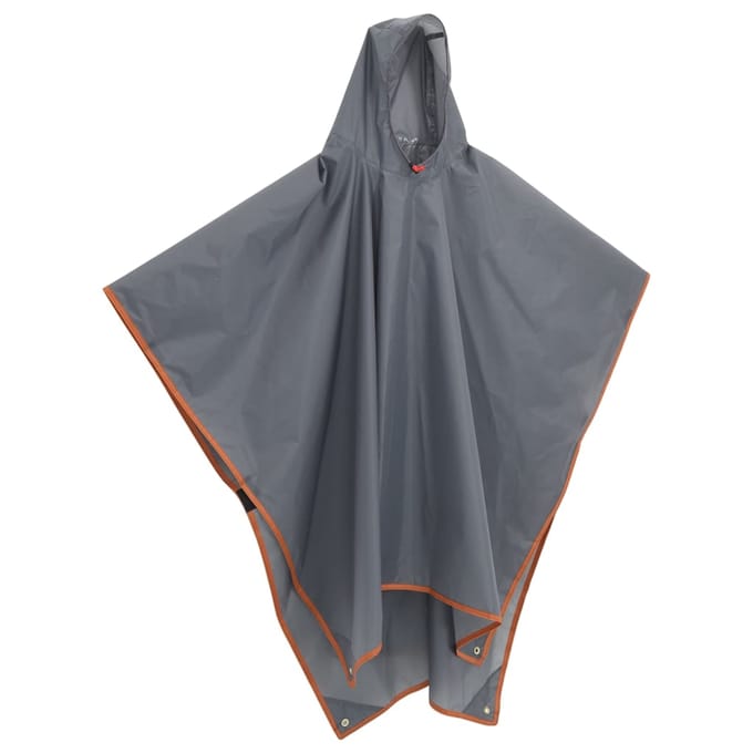 vidaXL - Regenponcho - met - capuchon - 2-in-1 - ontwerp - 223x145 - cm - grijs - oranje
