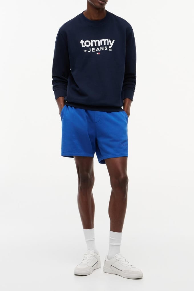 Tommy Hilfiger Graphic Crewneck Dark Night Navy Größe: L | Pullover Outlet | Herren | Schwarz