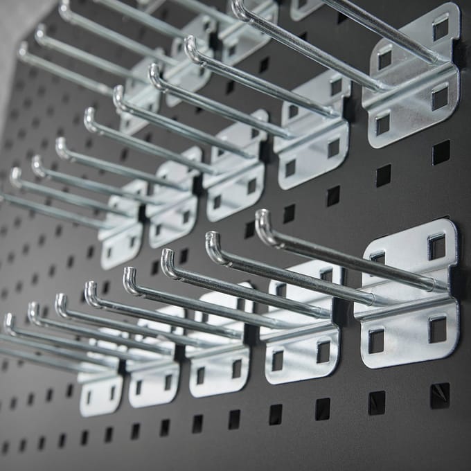 Datona® Gereedschapshaak dubbel - 10 cm (20 stuks) - Zwart