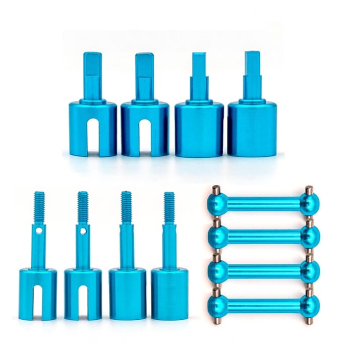 Aluminiumlegering Aandrijfas Dog Bone Cup Joint Set Vervanging voor TT01 -01 TT01D TT01E TT02 -02 blauw