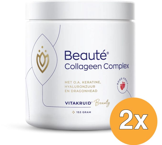 2x Vitakruid Beauté Collageen Complex Rood Fruit (154 gr)