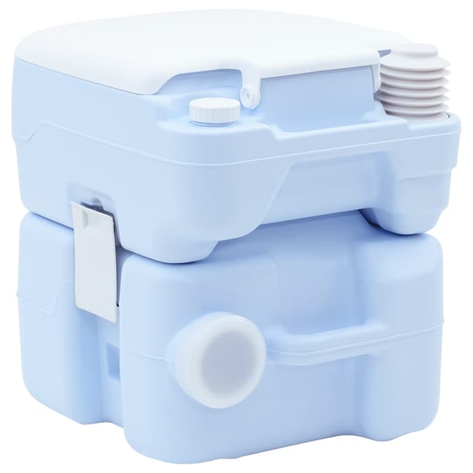 vidaXL Camping Toilet Lichtblauw en Wit 41,5 x 36,5 x 42 cm Polyetheen