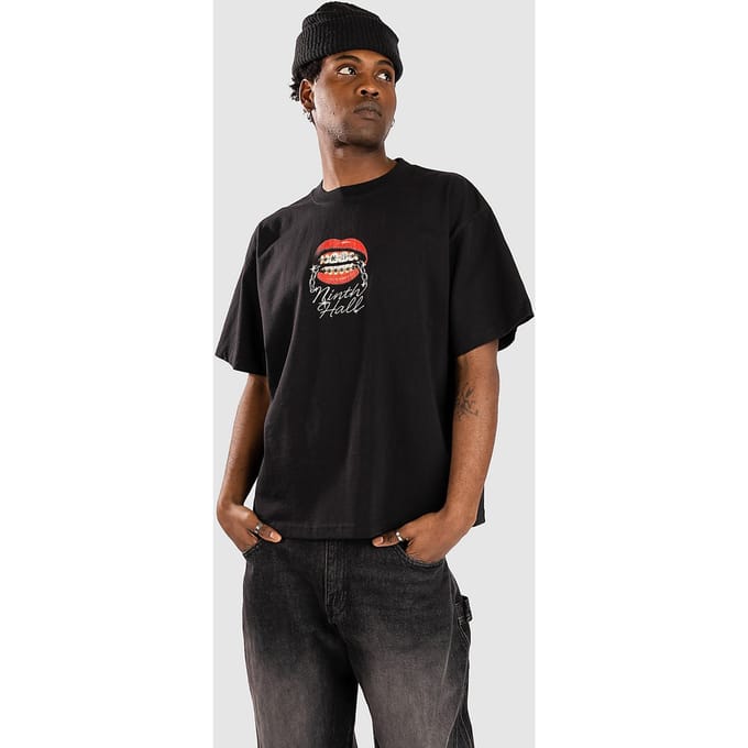 Ninth Hall Logo Play Cropped T-Shirt zwart