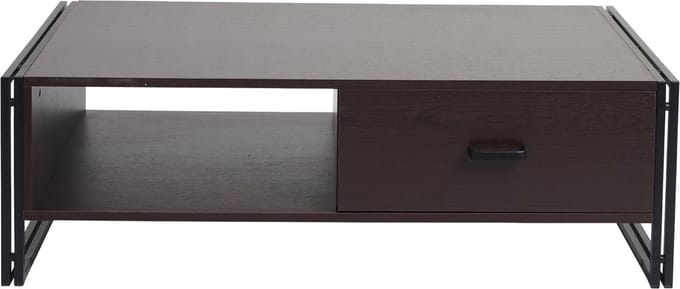 Salontafel MCW-A27, bijzettafel woonkamertafel, 41x120x60cm 3D structuur, metaal MDF ~ donkerbruin