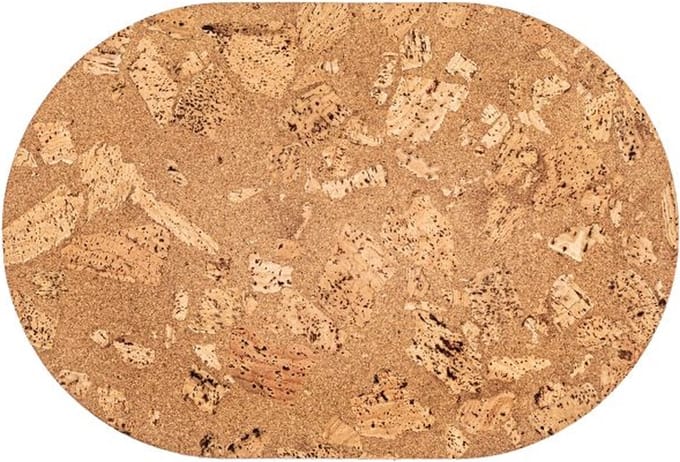 ZICZAC - Placemat - QUERCO - 100% kurk - Vlek- en waterafstotend - Ovaal - 45x30 cm - Rock - SET/2