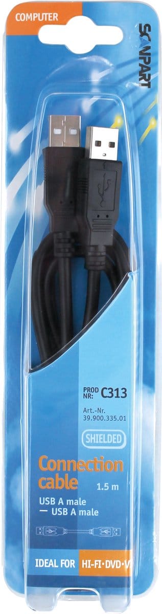 Scanpart USB kabel 1.5 meter - USB A naar USB A - USB 1.1