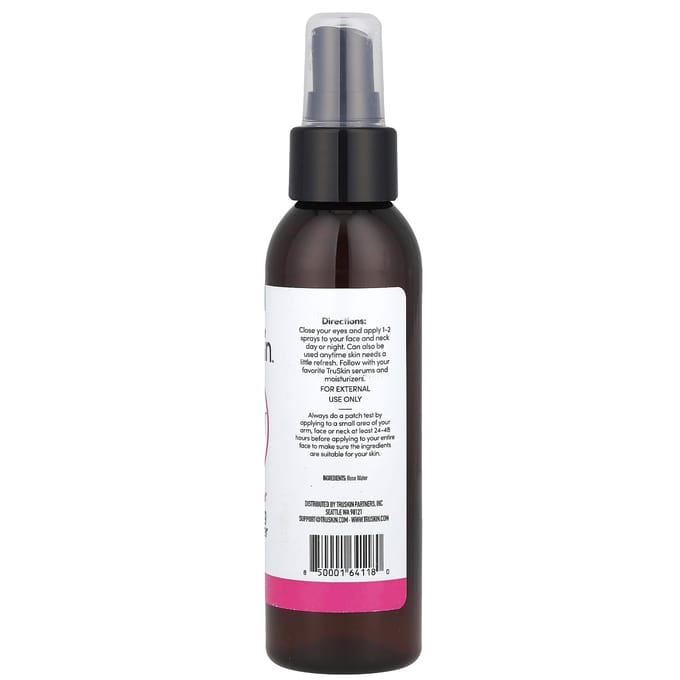 TruSkin, Rose Water Refreshing Facial Toner, 4 fl oz (118 ml) black