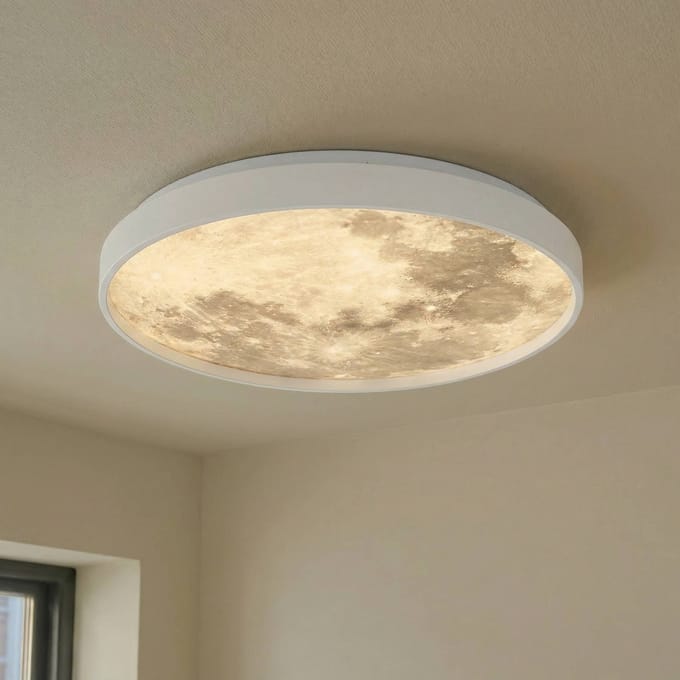 Lindby plafondlamp Lune, kunststof, metaal, 38 cm