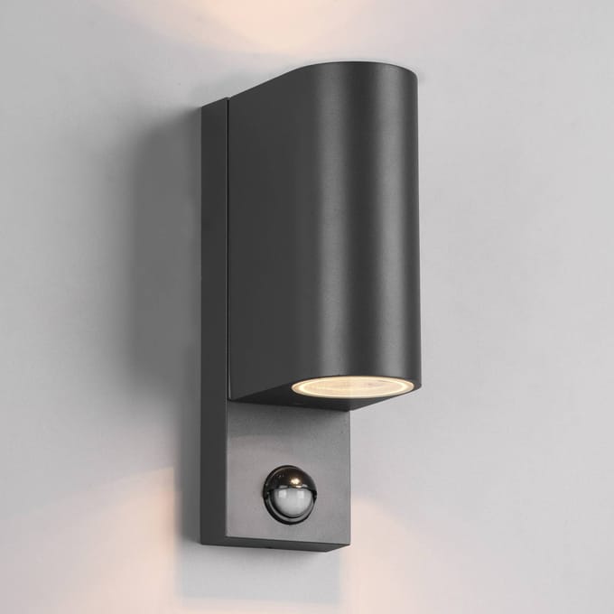 TRIO ROYA - Wandlamp - Antraciet - excl. 2x GU10 4,9 W - Bewegingssensor - Buitenverlichting - IP44