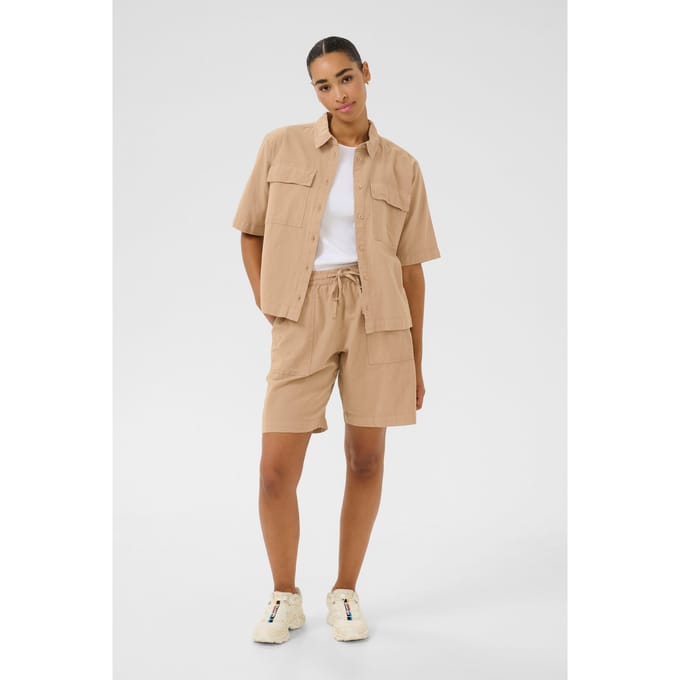 Korte mouwen shirt Loose fit Classic Sand