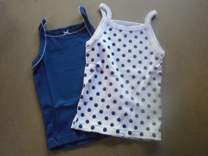 Petit Bateau - 2 Pack - Meisje - Marine , wit met bollen - 10 jaar 140