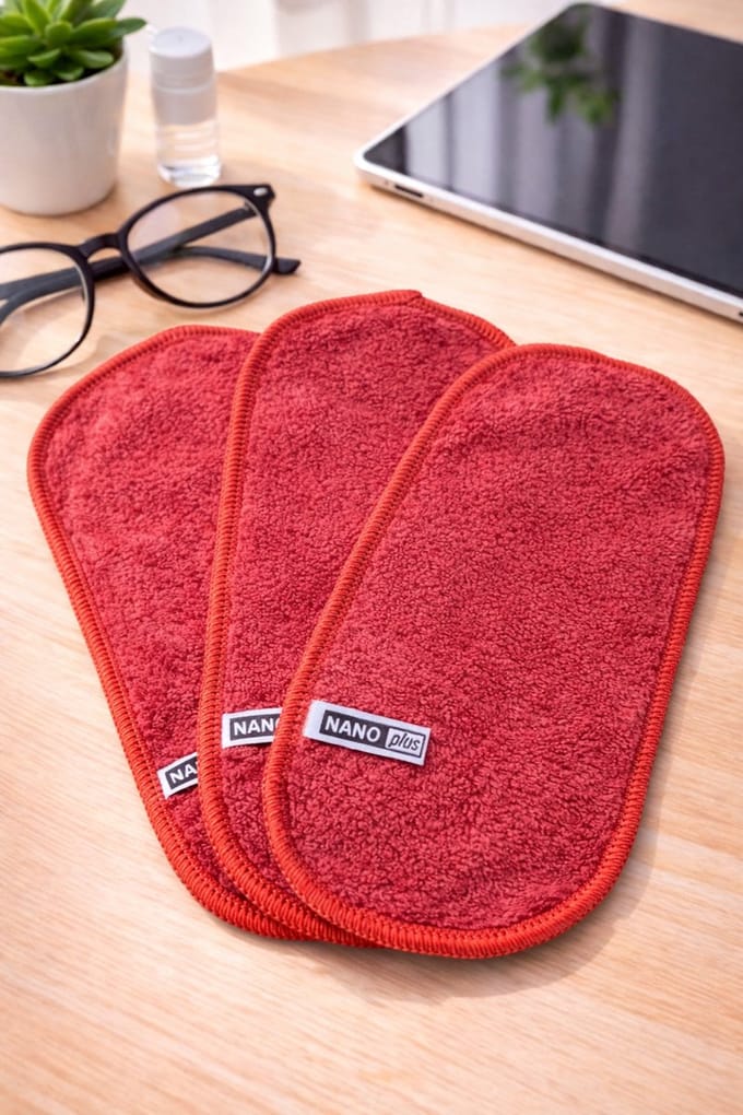 3x Nanoplus Brillendoekjes/Nanodoek/Brilpoetsdoekjes/Terracotta