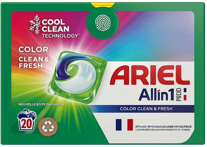 Ariel 3in1 Pods Color Clean & Fresh – Wasmiddel Pods – 20 Wasbeurten