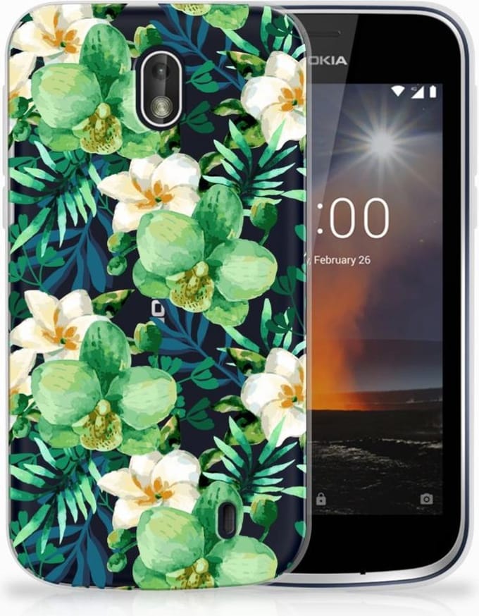 Nokia 1 TPU Case Orchidee Groen