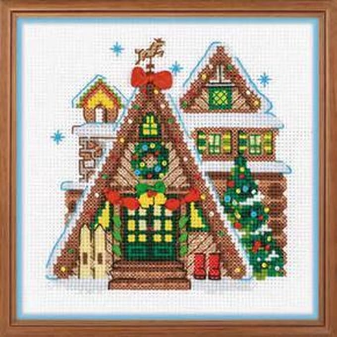Borduurpakket Kerst Huisje - Riolis