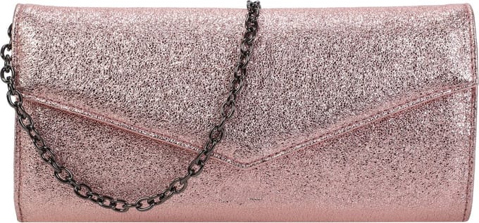 BUFFALO Avondtas Koppeling Glitter Secco Clutch Rose Zalmroze