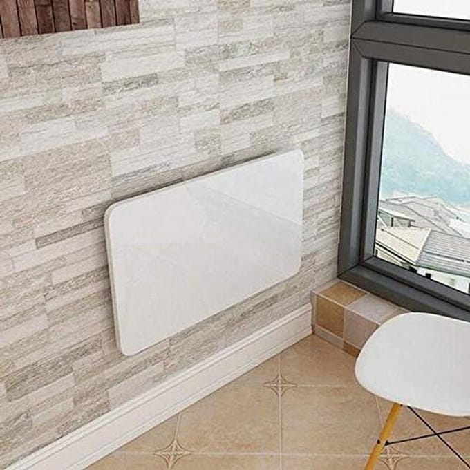 Wandmontage Klaptafel - Muurtafel Eettafel - Ruimte Besparen - Glad Waterdicht Oppervlak - 120x50cm - Wit
